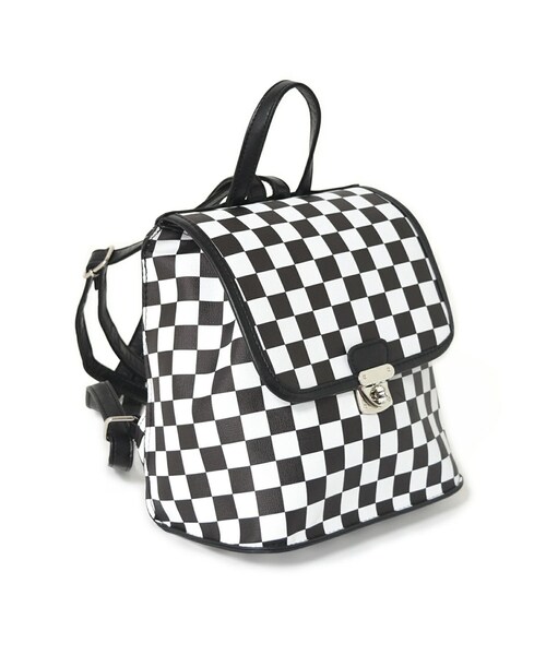 w closet（ダブルクローゼット）の「★先行予約★アソート柄ミニリュック【3月上旬入荷】（バッグ・レディース・ブラック/キャメル/チェッカー・FREE）」の4枚目の写真