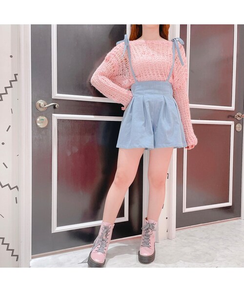 lilLilly（リルリリー）の「リボンデニムショートパンツ【2022S/S】（パンツ・レディース・LT BLUE/INDIGO/BLACK）」の3枚目の写真