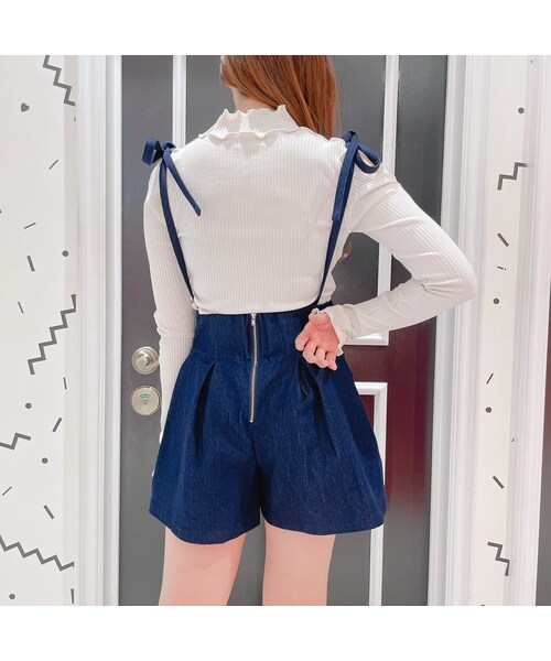 lilLilly（リルリリー）の「リボンデニムショートパンツ【2022S/S】（パンツ・レディース・LT BLUE/INDIGO/BLACK）」の6枚目の写真