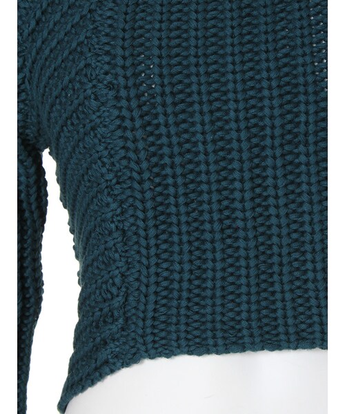 MURUA（ムルーア）の「【CASUAL】RIBショートニットTOPS（トップス・レディース・オフホワイト/ブラック/ボルドー/グリーン・F）」の11枚目の写真