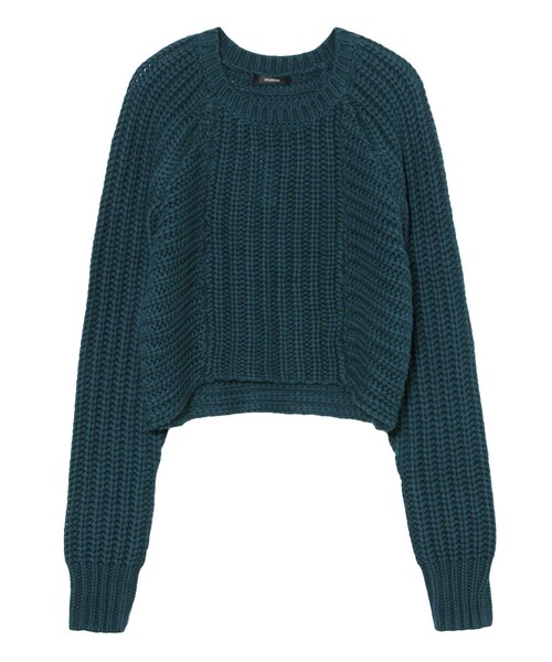 MURUA（ムルーア）の「【CASUAL】RIBショートニットTOPS（トップス・レディース・オフホワイト/ブラック/ボルドー/グリーン・F）」の12枚目の写真