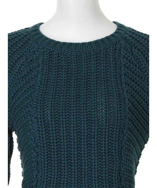 MURUA（ムルーア）の「【CASUAL】RIBショートニットTOPS（トップス・レディース・オフホワイト/ブラック/ボルドー/グリーン・F）」の9枚目の写真
