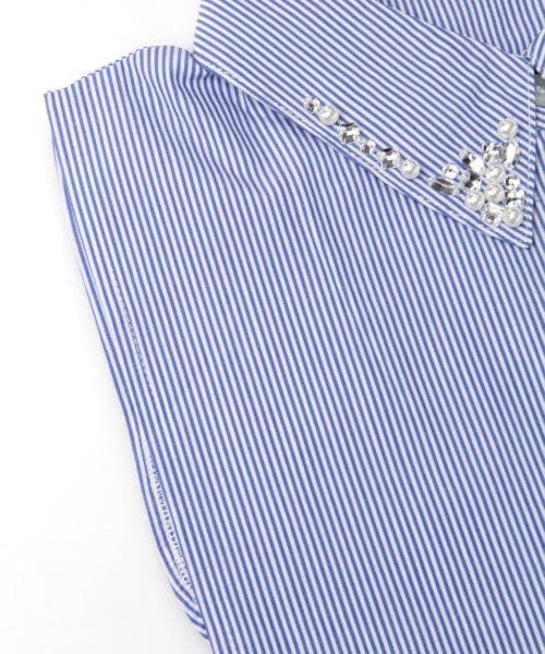 LOWRYS FARM（ローリーズファーム）の「ビジューツキツケエリ（ファッション雑貨・レディース・オフ/ストライプ/ブルー・ナシ）」の6枚目の写真