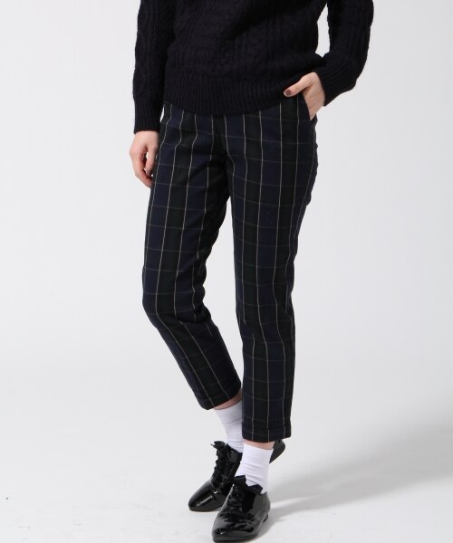 GLOBAL WORK(グローバルワーク)の「【人気ボトムの新作】ムジガラトラウザーFW2(パンツ・レディース・ホワイト05/ネイビーチェック87/ネイビー88・S/M/L)」の2枚目の写真