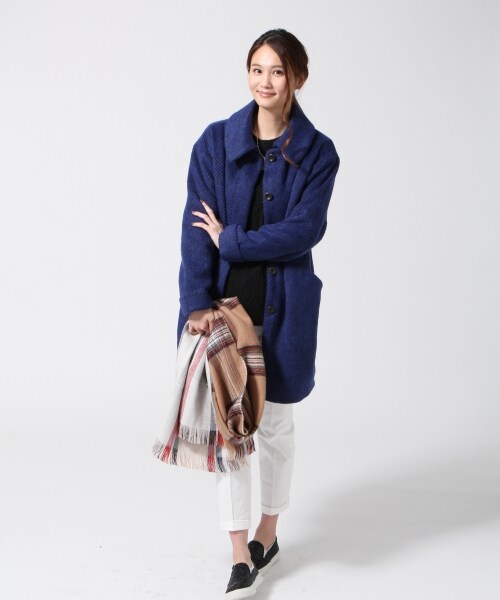 GLOBAL WORK（グローバルワーク）の「2WAYシャギーコート（ジャケット/アウター・レディース・ブラック09/ライトグレー15/ブルー85・Ｍ/Ｌ）」の6枚目の写真