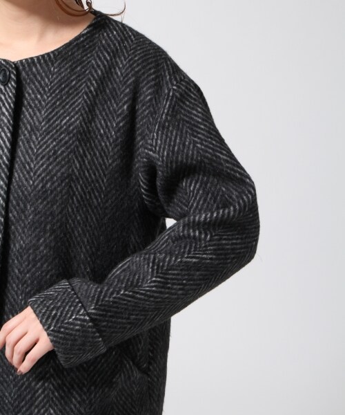 GLOBAL WORK（グローバルワーク）の「2WAYシャギーコート（ジャケット/アウター・レディース・ブラック09/ライトグレー15/ブルー85・Ｍ/Ｌ）」の12枚目の写真