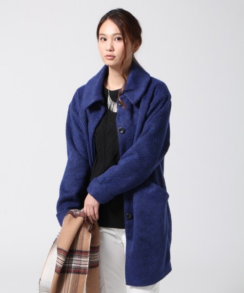 GLOBAL WORK（グローバルワーク）の「2WAYシャギーコート（ジャケット/アウター・レディース・ブラック09/ライトグレー15/ブルー85・Ｍ/Ｌ）」の3枚目の写真