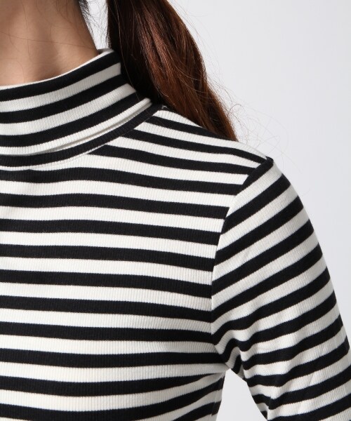 GLOBAL WORK（グローバルワーク）の「スパンテレコタートル長袖（トップス・レディース・ホワイト05/ボーダー08/ブラック09/ボーダー10/グレー15・Ｓ/Ｍ/Ｌ）」の9枚目の写真