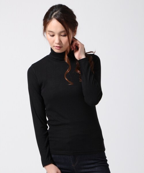 GLOBAL WORK（グローバルワーク）の「スパンテレコタートル長袖（トップス・レディース・ホワイト05/ボーダー08/ブラック09/ボーダー10/グレー15・Ｓ/Ｍ/Ｌ）」の2枚目の写真