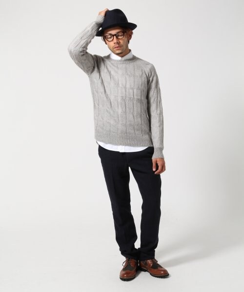 GLOBAL WORK（グローバルワーク）の「モヘアケーブルニット（トップス・メンズ・ホワイト05/グレー15/ライトグリーン72/ブルー85・Ｓ/Ｍ/Ｌ）」の8枚目の写真