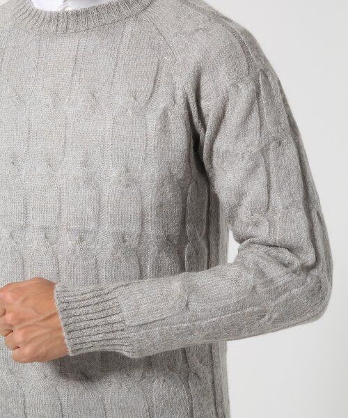 GLOBAL WORK（グローバルワーク）の「モヘアケーブルニット（トップス・メンズ・ホワイト05/グレー15/ライトグリーン72/ブルー85・Ｓ/Ｍ/Ｌ）」の12枚目の写真