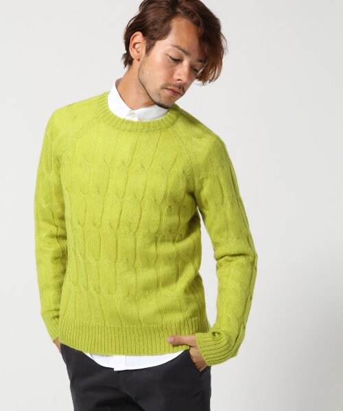 GLOBAL WORK（グローバルワーク）の「モヘアケーブルニット（トップス・メンズ・ホワイト05/グレー15/ライトグリーン72/ブルー85・Ｓ/Ｍ/Ｌ）」の3枚目の写真