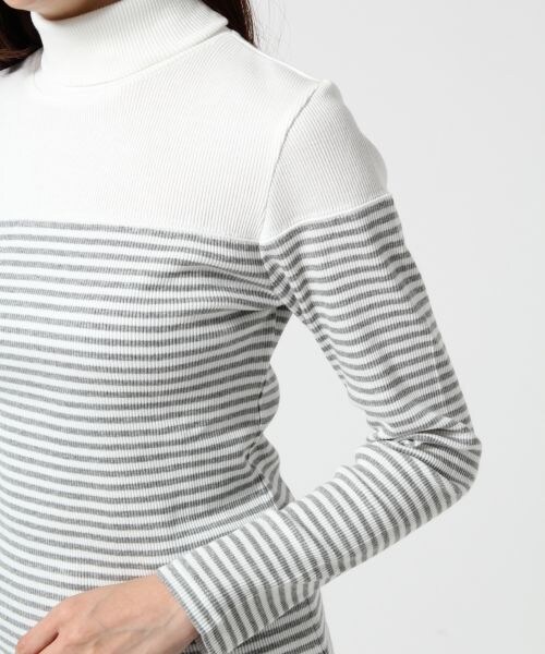 HARE（ハレ）の「リブキリカエタートルプルオーバー（トップス・レディース・オフホワイト/ブラック・FREE）」の8枚目の写真