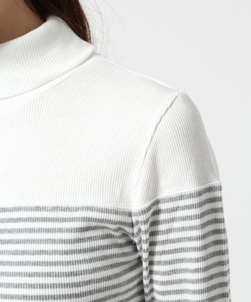 HARE（ハレ）の「リブキリカエタートルプルオーバー（トップス・レディース・オフホワイト/ブラック・FREE）」の7枚目の写真