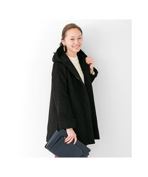 URBAN RESEARCH(アーバンリサーチ)の「Aラインフードコート(ジャケット/アウター・レディース・BLACK/CAMEL・FREE)」の6枚目の写真