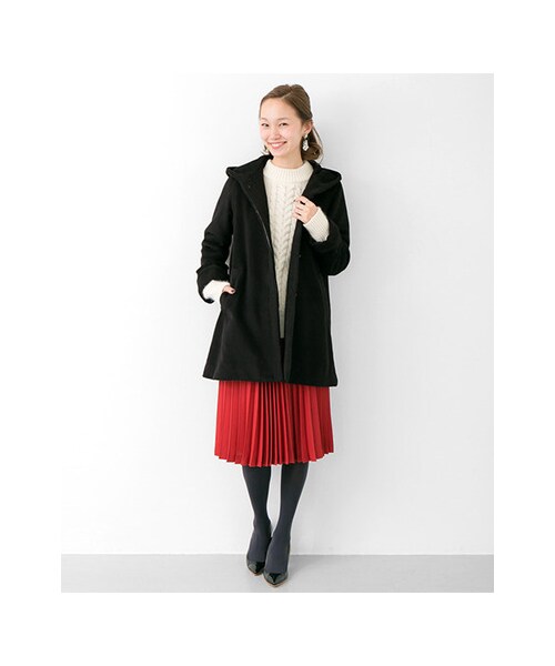 URBAN RESEARCH(アーバンリサーチ)の「Aラインフードコート(ジャケット/アウター・レディース・BLACK/CAMEL・FREE)」の7枚目の写真