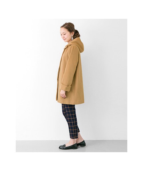 URBAN RESEARCH(アーバンリサーチ)の「Aラインフードコート(ジャケット/アウター・レディース・BLACK/CAMEL・FREE)」の9枚目の写真