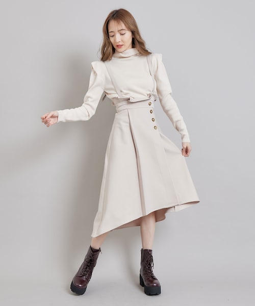TITTY&CO.（ティティーアンドコー）の「サス付イレヘムスカート