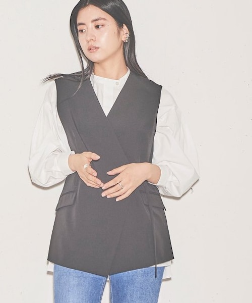 ENsMOL.（エンスモール）の「バンドカラーシャツチュニック（トップス・レディース・ブルー/オフシロ・FREE）」の15枚目の写真