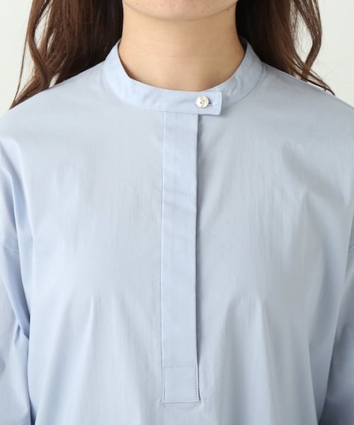 ENsMOL.（エンスモール）の「バンドカラーシャツチュニック（トップス・レディース・ブルー/オフシロ・FREE）」の8枚目の写真