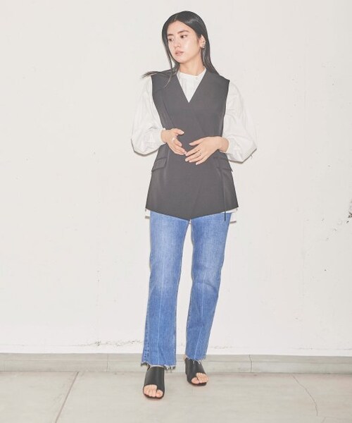 ENsMOL.（エンスモール）の「バンドカラーシャツチュニック（トップス・レディース・ブルー/オフシロ・FREE）」の16枚目の写真