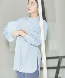 バンドカラーシャツチュニック