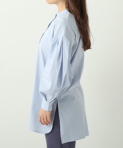 ENsMOL.（エンスモール）の「バンドカラーシャツチュニック（トップス・レディース・ブルー/オフシロ・FREE）」の6枚目の写真