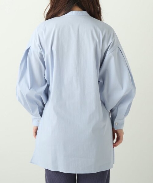 ENsMOL.（エンスモール）の「バンドカラーシャツチュニック（トップス・レディース・ブルー/オフシロ・FREE）」の7枚目の写真