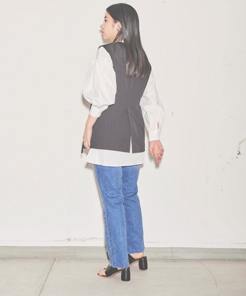 ENsMOL.（エンスモール）の「バンドカラーシャツチュニック（トップス・レディース・ブルー/オフシロ・FREE）」の17枚目の写真