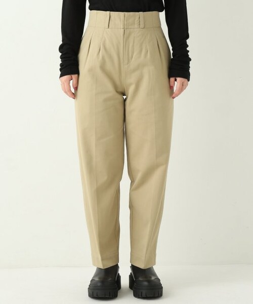 ENsMOL.（エンスモール）の「ツイルハイウエストパンツ（パンツ・レディース・クロ/ベージュ/オフシロ・S/XS）」の5枚目の写真
