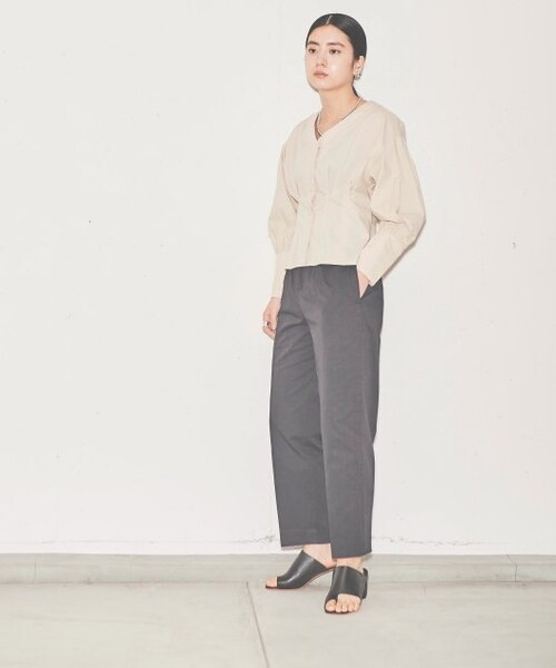 ENsMOL.（エンスモール）の「ツイルハイウエストパンツ（パンツ・レディース・クロ/ベージュ/オフシロ・S/XS）」の17枚目の写真