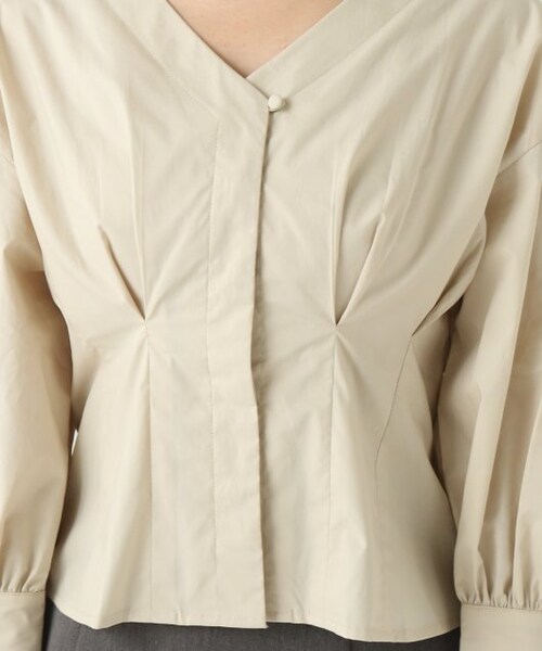 ENsMOL.（エンスモール）の「ウエストフィットロングカフスブラウス（トップス・レディース・クロ/ベージュ/オフシロ・FREE）」の10枚目の写真