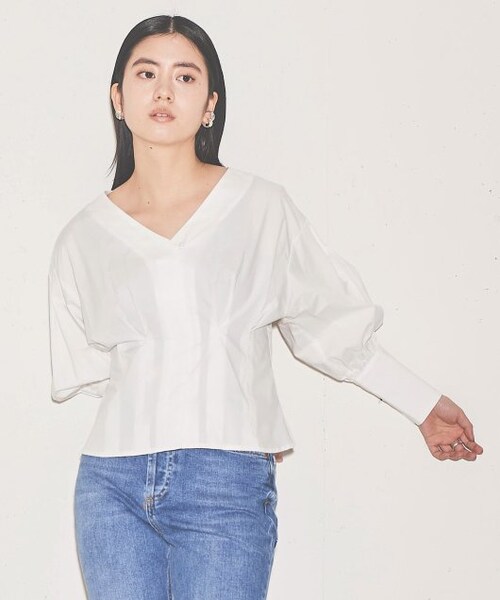 ENsMOL.（エンスモール）の「ウエストフィットロングカフスブラウス（トップス・レディース・クロ/ベージュ/オフシロ・FREE）」の19枚目の写真