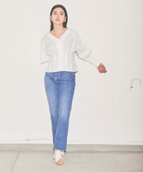 ENsMOL.（エンスモール）の「ウエストフィットロングカフスブラウス（トップス・レディース・クロ/ベージュ/オフシロ・FREE）」の21枚目の写真