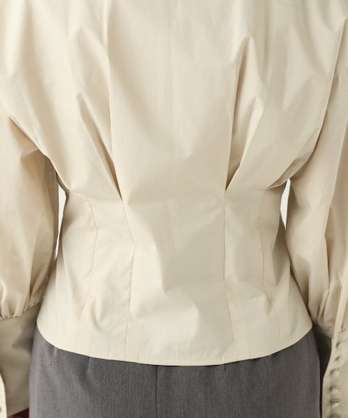 ENsMOL.（エンスモール）の「ウエストフィットロングカフスブラウス（トップス・レディース・クロ/ベージュ/オフシロ・FREE）」の8枚目の写真