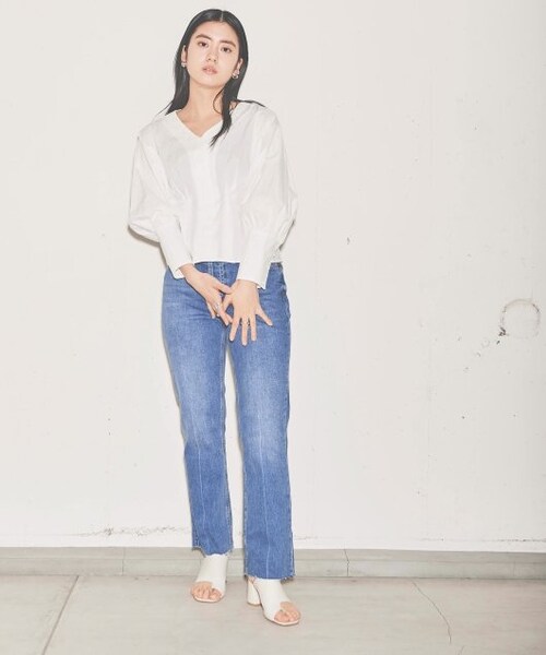 ENsMOL.（エンスモール）の「ウエストフィットロングカフスブラウス（トップス・レディース・クロ/ベージュ/オフシロ・FREE）」の20枚目の写真