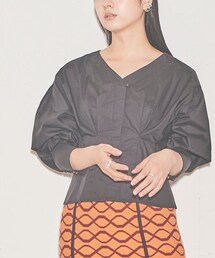 ENsMOL. | ウエストフィットロングカフスブラウス