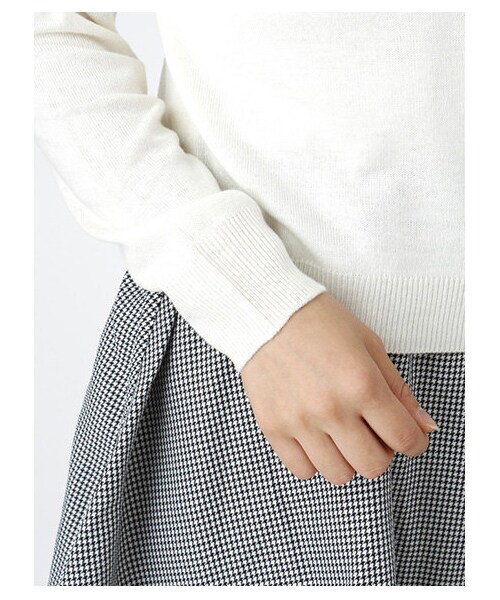 earth music&ecology（アースミュージックアンドエコロジー）の「ニットプルオーバー+千鳥ワンピースSET（ワンピース・レディース・アイボリー/杢グレー/ブラック・S/M）」の5枚目の写真