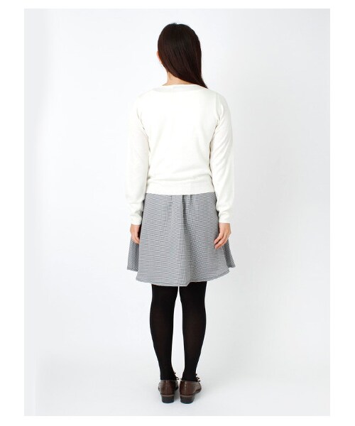 earth music&ecology（アースミュージックアンドエコロジー）の「ニットプルオーバー+千鳥ワンピースSET（ワンピース・レディース・アイボリー/杢グレー/ブラック・S/M）」の3枚目の写真