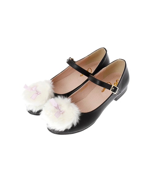 E hyphen world gallery Bon Bon(イーハイフンワールドギャラリーボンボン)の「Fur Puff Shoes(パンプス・レディース・オフホワイト/ブラック/ピンク/ラベンダー・S/M/L)」の2枚目の写真