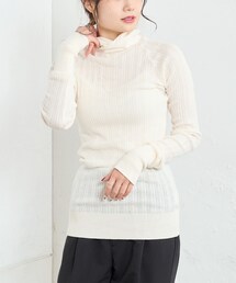 PUAL CE CIN | 綿針抜きハイネックロングスリーブ(Tシャツ/カットソー)