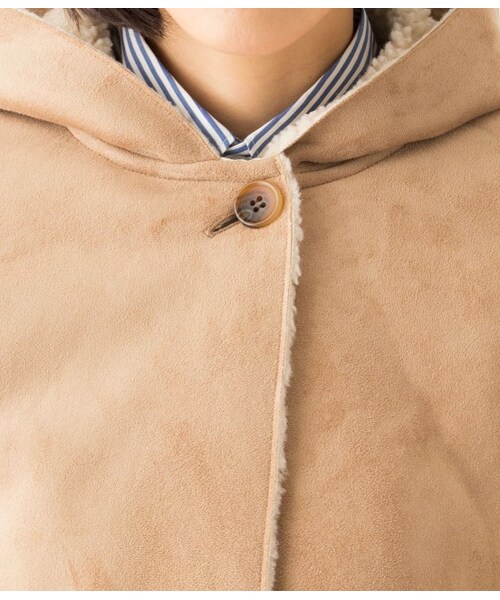 LE JUN（ルジュン）の「フェイクムートンフーデットブルゾン（ブルゾン・レディース・オフホワイト/ベージュ・S/M）」の6枚目の写真