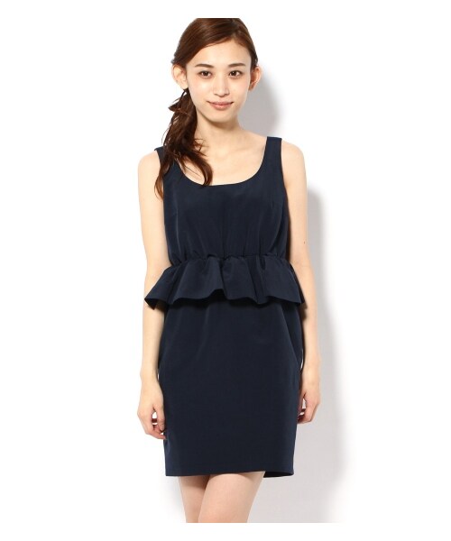 LIMITLESS LUXURY（リミットレスラグジュアリー）の「【店頭人気追加商品】ショルダーリボングログランペプワンピース（ワンピース・レディース・ブラック/ネイビー・36/38）」の13枚目の写真