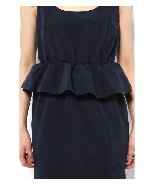 LIMITLESS LUXURY（リミットレスラグジュアリー）の「【店頭人気追加商品】ショルダーリボングログランペプワンピース（ワンピース・レディース・ブラック/ネイビー・36/38）」の10枚目の写真