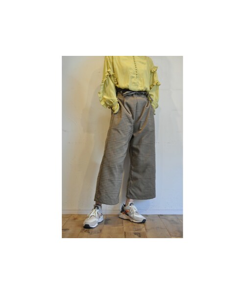 RehersalL(リハーズオール)の「チェックツイードワイドパンツ(その他パンツ・レディース・ブラウン/ベージュ・one)」の2枚目の写真