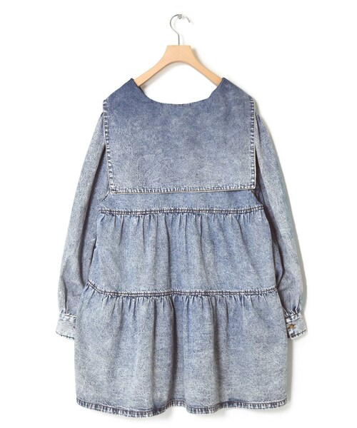 w closet(ダブルクローゼット)の「★先行予約★【Alley】セーラーカラーティアードミニワンピース【1月下旬入荷】(ワンピース/ドレス・レディース・ケミカルブルー・FREE)」の8枚目の写真