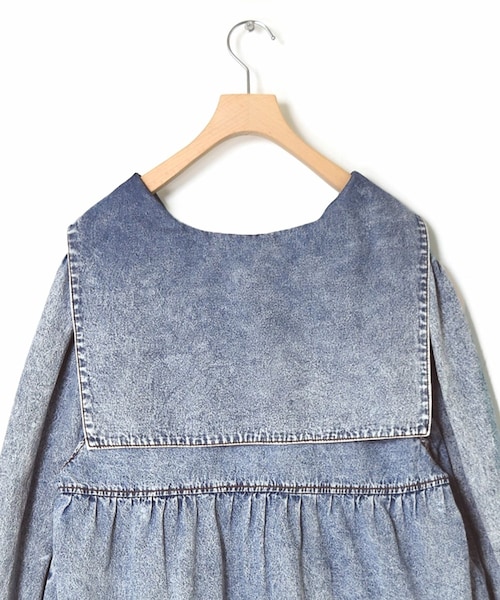 w closet(ダブルクローゼット)の「★先行予約★【Alley】セーラーカラーティアードミニワンピース【1月下旬入荷】(ワンピース/ドレス・レディース・ケミカルブルー・FREE)」の7枚目の写真