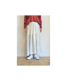 パネルストライプラップスカート