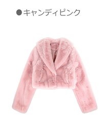 Bobon21 | ファータッチショート丈ジャケット-全２色-(ブルゾン)