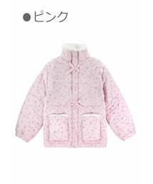 ボボンニジュウイチ Bobon21 BabySheepボアMIX中綿ジャケット Bobon21（ボボンニジュウイチ）の「ファースタンド小花柄